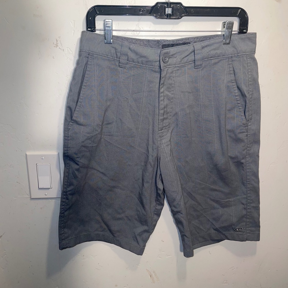 ONeill Mens Gray Hybrid Shorts Size 30 Striped Casual Beach A1008017US